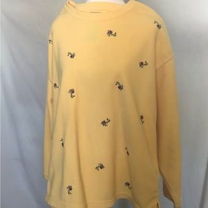 Northern reflections yellow fleece L 100% Polyester small flowers design